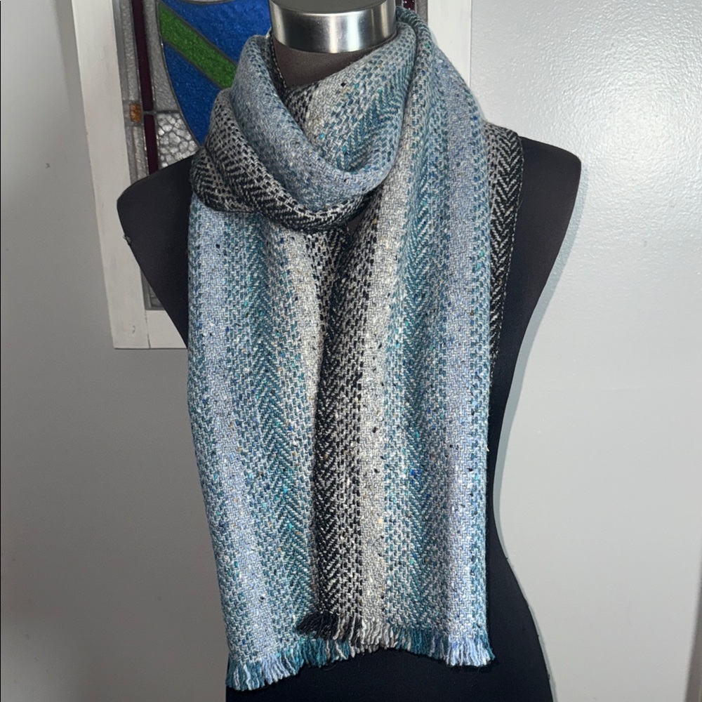 Aran Sweater Market Merino Wool Herringbone Scarf Made in Ireland